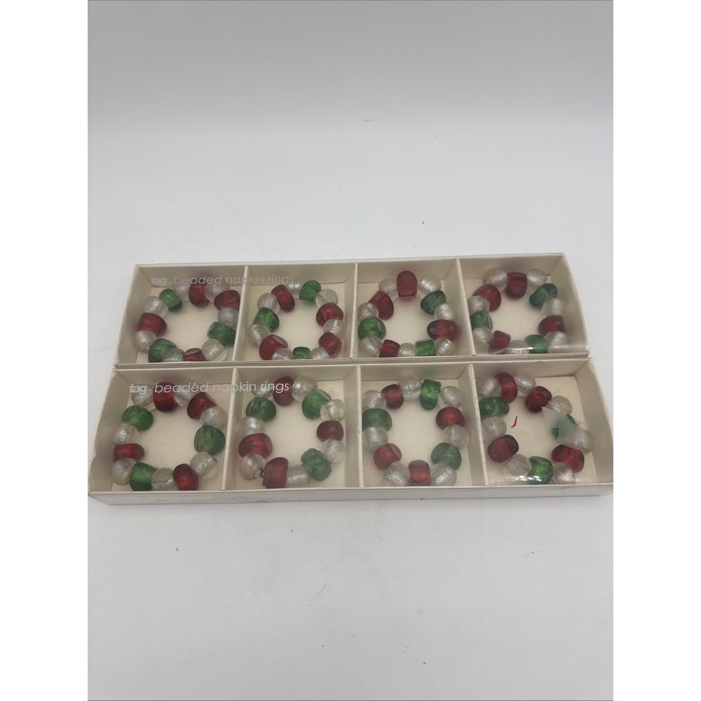 Set of 8 Beaded Napkin Rings from TAG Christmas